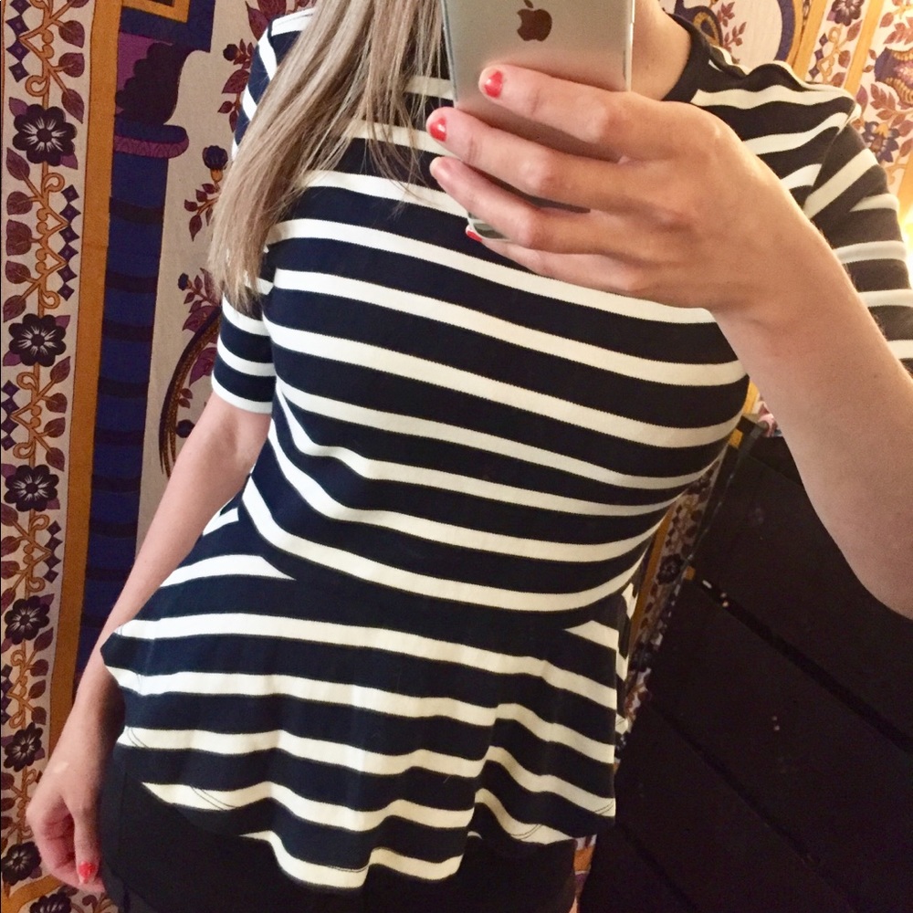 Navy and white striped GAP sweater.
